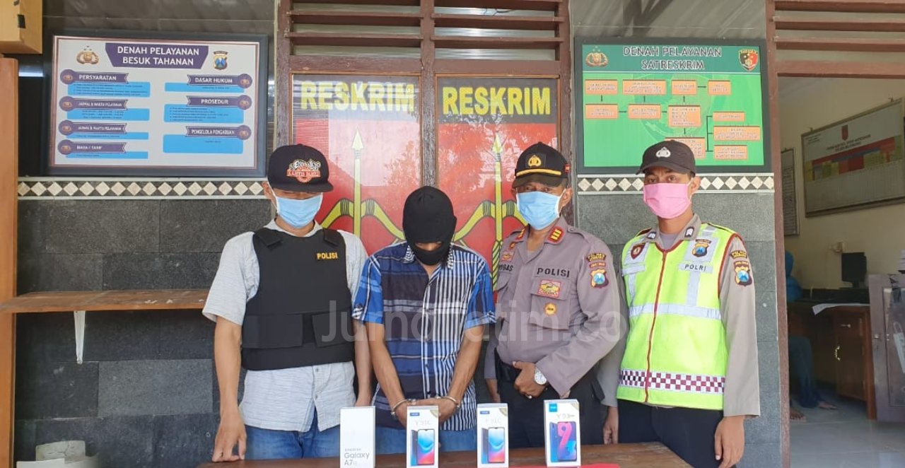 Terekam CCTV, Pencuri Empat Ponsel di Jombang Ditangkap Polisi