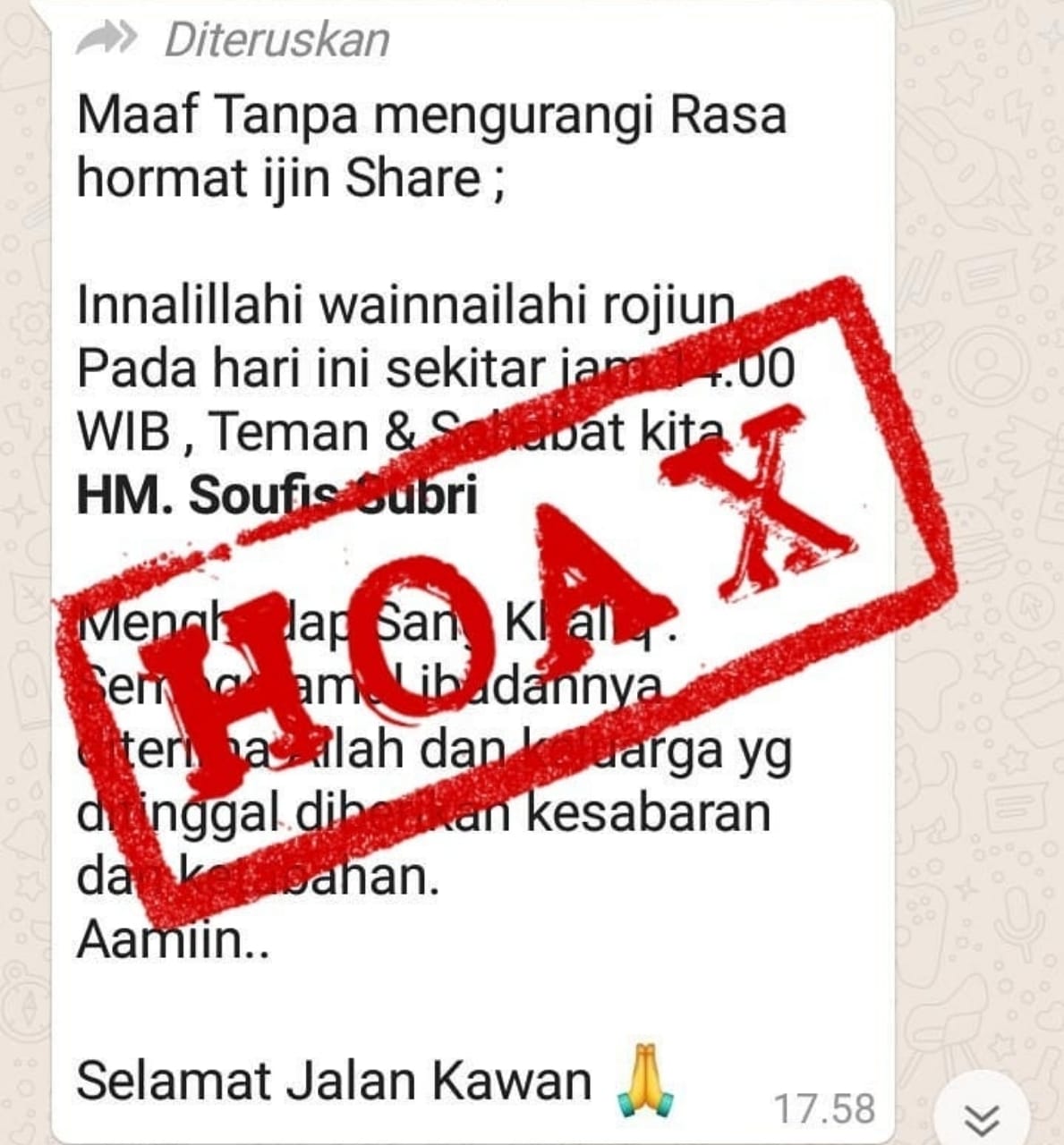 Hoaks Wawali Probolinggo Meninggal, Keluarga Minta Doa Kesembuhan